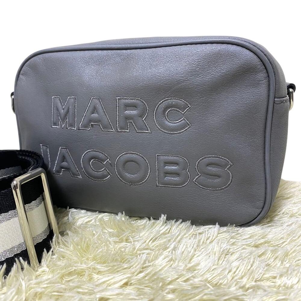 Marc Jacobs Gray Soft Leather Logo Camera Crossbody Bag